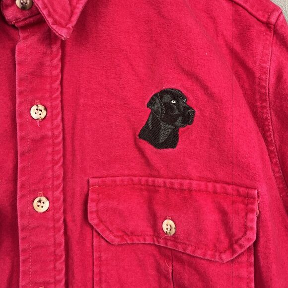 Vintage Cabela’s Brushed Flannel Shacket XL Embroidered Labrador Dog Heavyweight - Picture 2 of 16